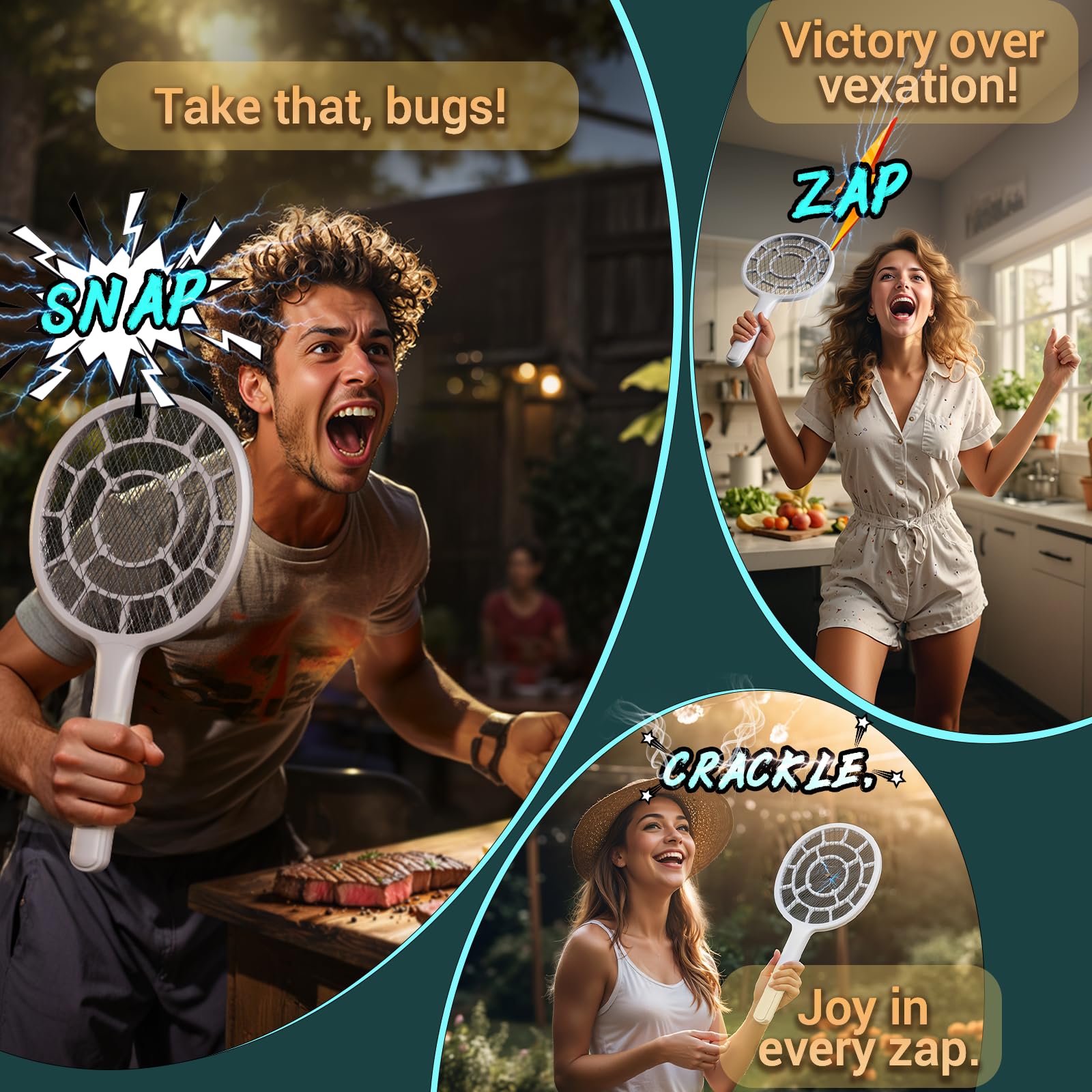 YsChois Electric Fly Swatter on a kitchen counter