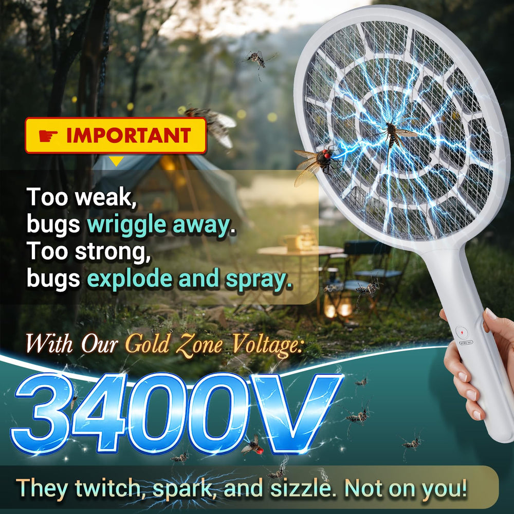 YsChois Electric Fly Swatter showing 3 mm mesh detail