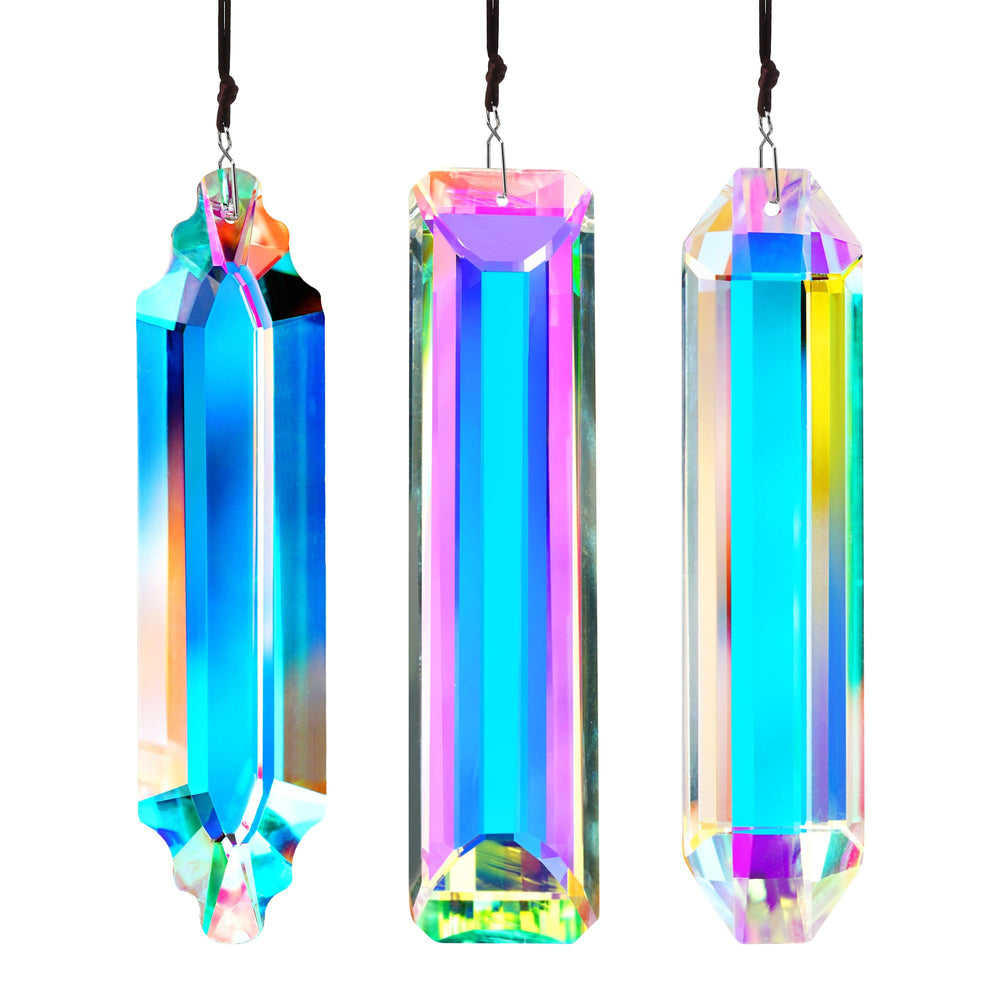 YU FENG 3 Pack Crystal Suncatcher Prisms front view
