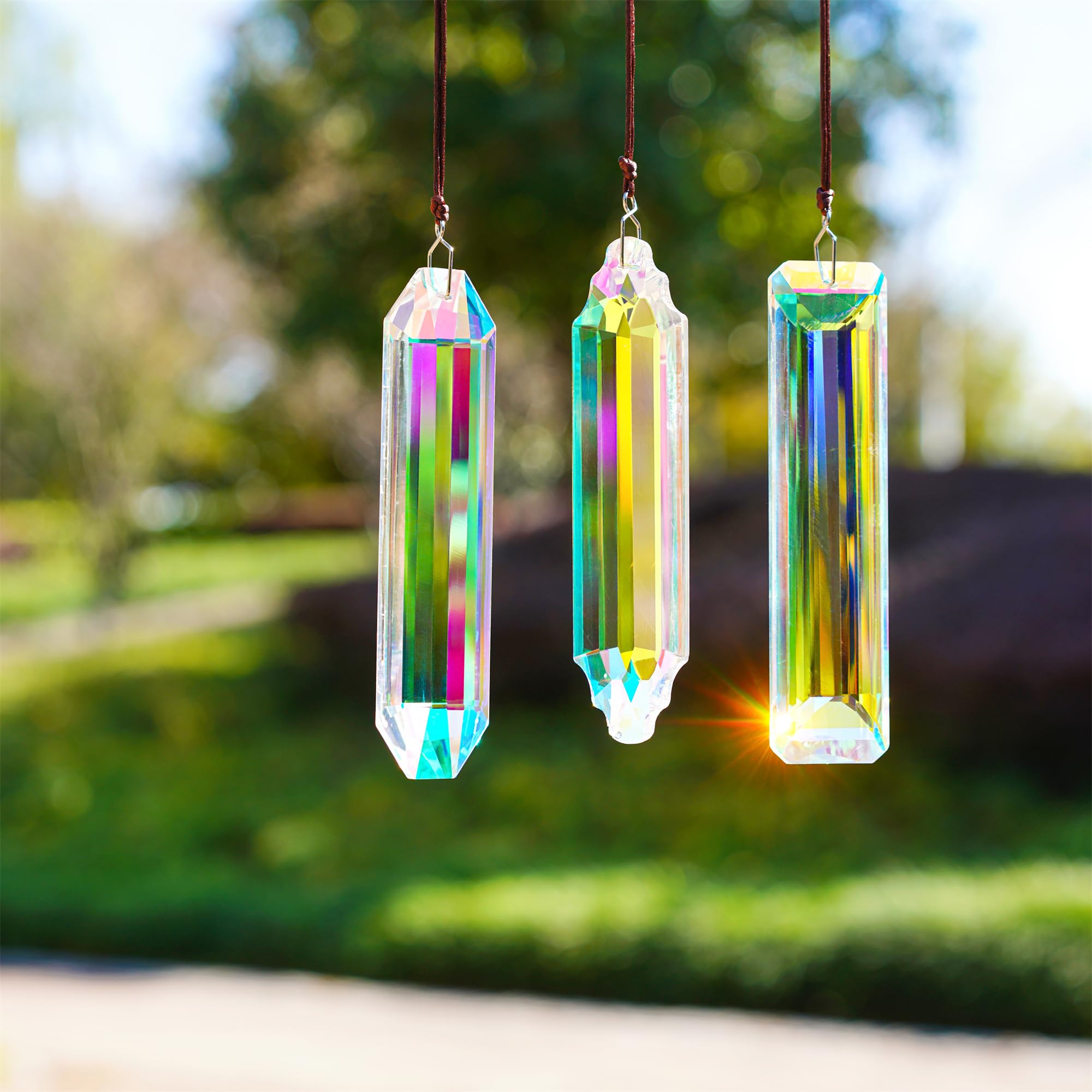 YU FENG Crystal Suncatcher Prism showcasing rainbow effect