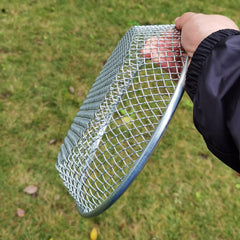 YUEBM Soil Sifter 3/8 inch mesh in a gardening setting