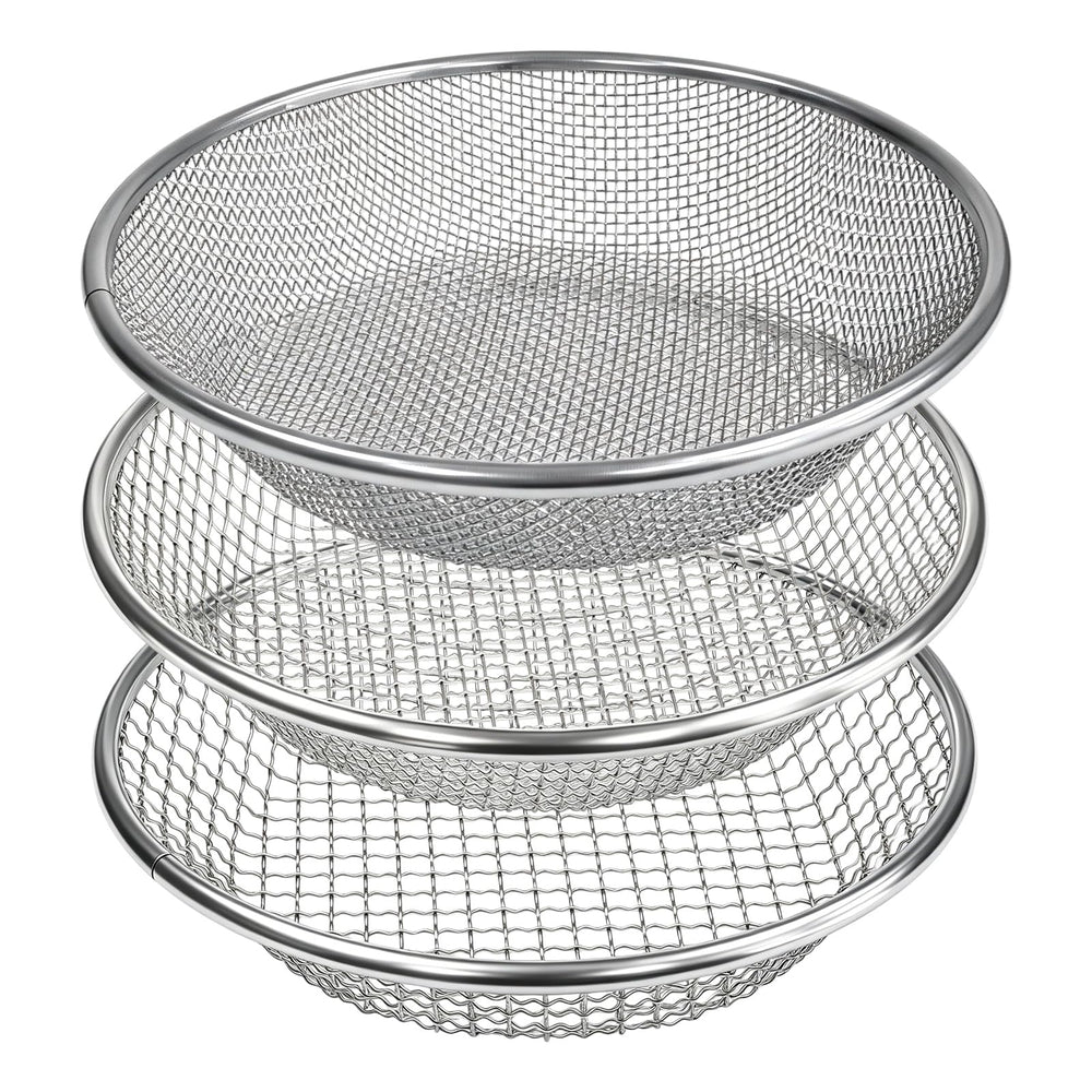 YUEBM Soil Sifter 3 Pack showing all three mesh sizes