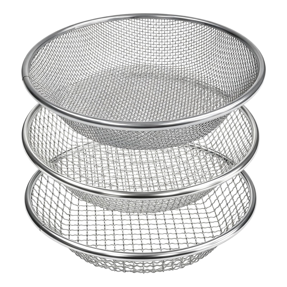 YUEBM Soil Sifter 3 Pack showing all three mesh sizes