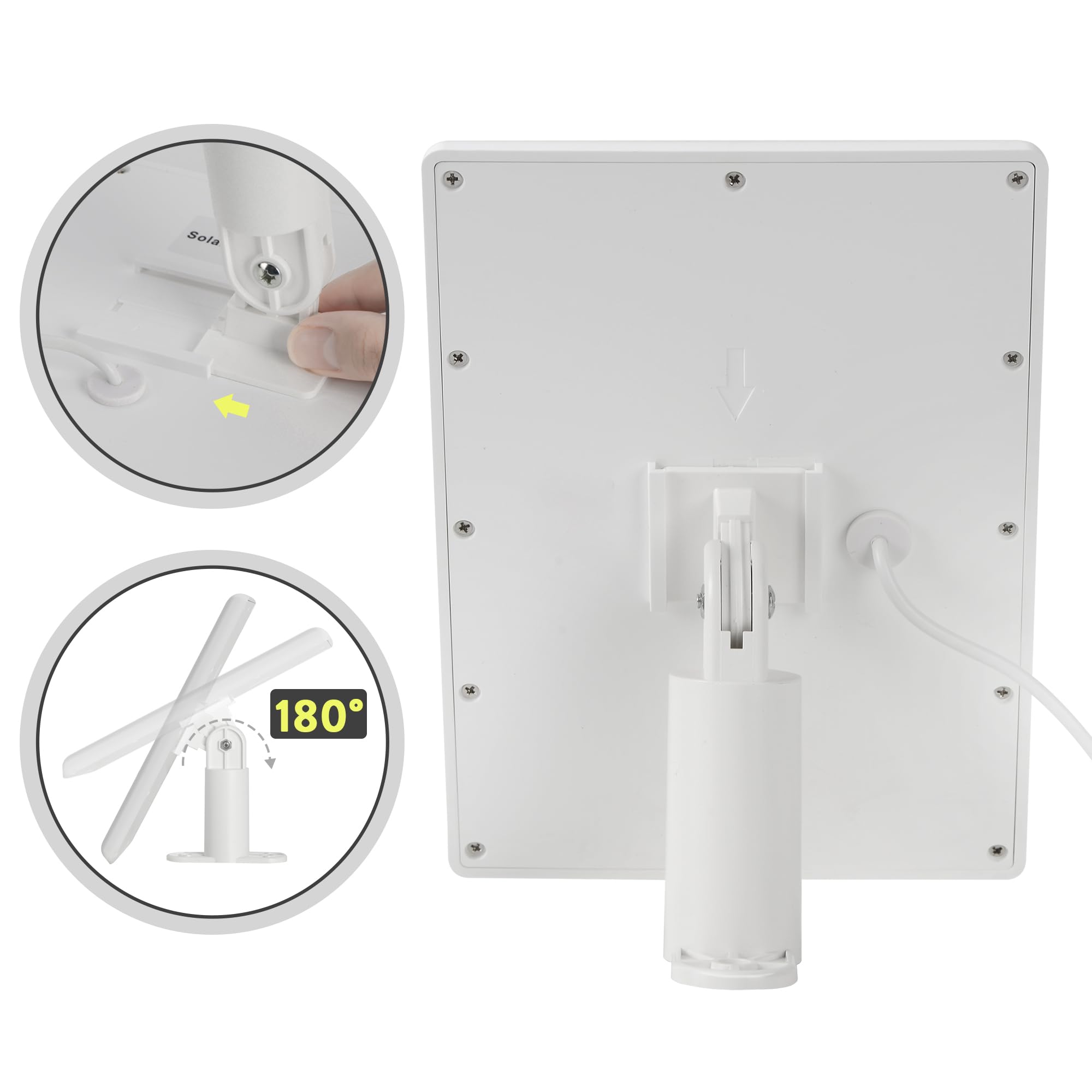 YUELAN Ring Solar Panel Charger with three types of cable connectors