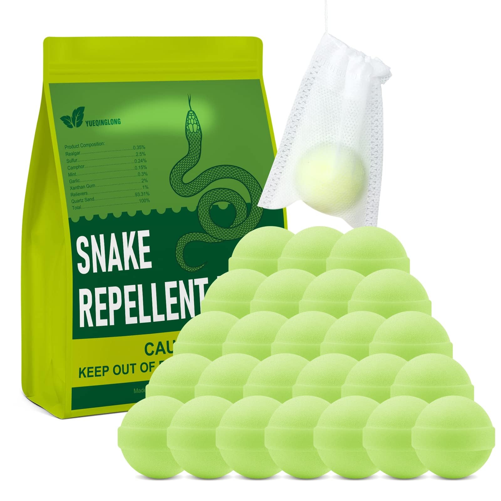 YUEQINGLONG Snake Be Gone repellent pills in green packaging