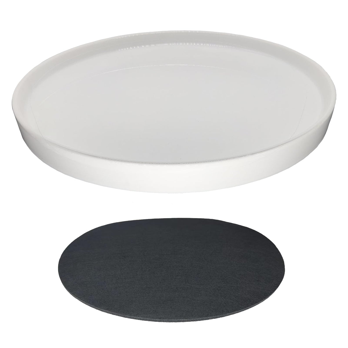 Yukfona 12-inch ceramic plant saucer tray white front view