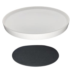 Yukfona 12-inch ceramic plant saucer tray white front view