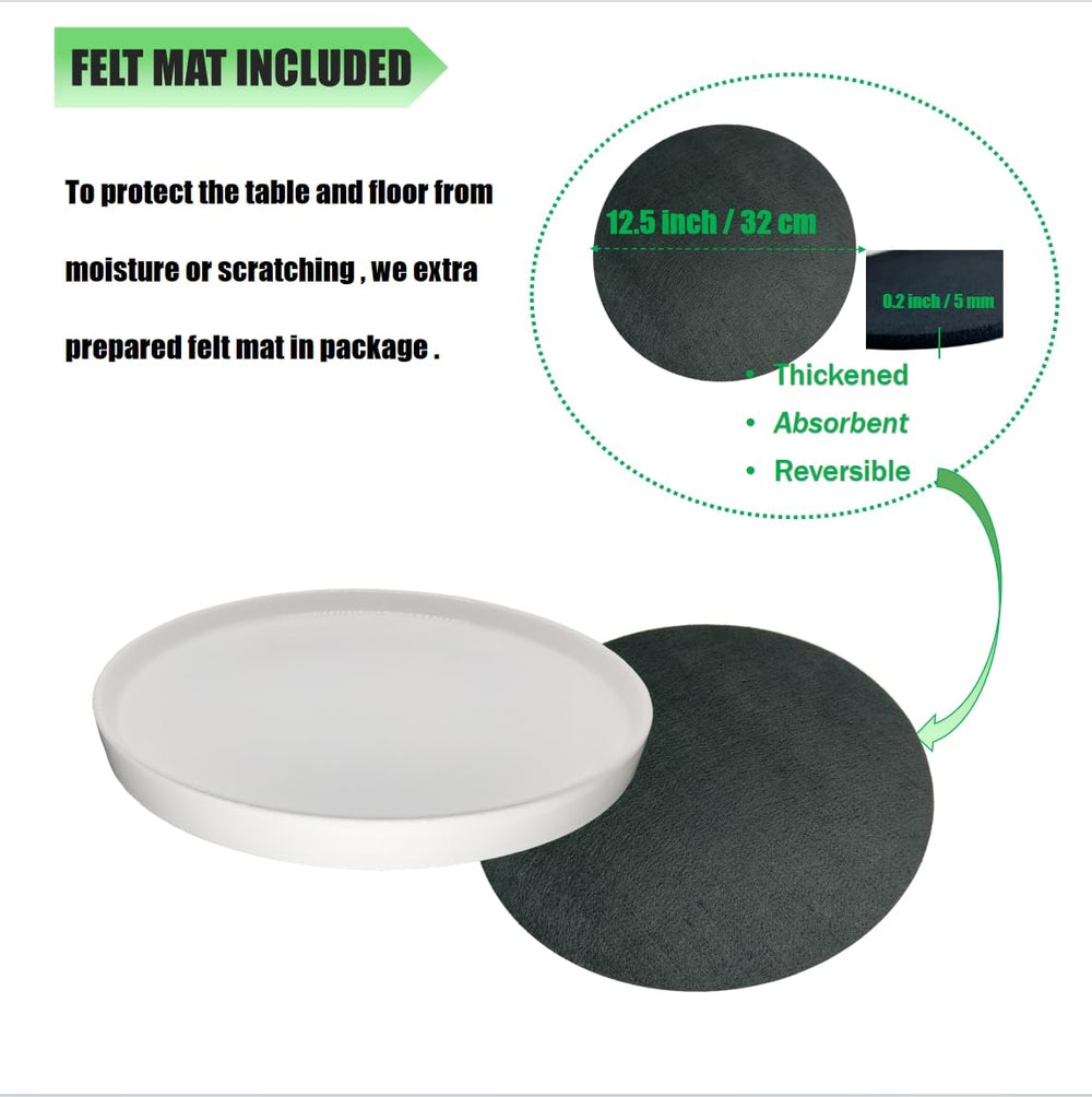 Yukfona 12-inch ceramic saucer with potted plant