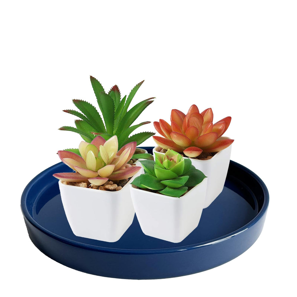 Yukfona Ceramic Plant Saucer Tray 12 Inch Blue packaging