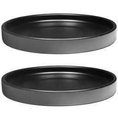 Yukfona Ceramic Plant Saucer Tray 6.4 inch black front view