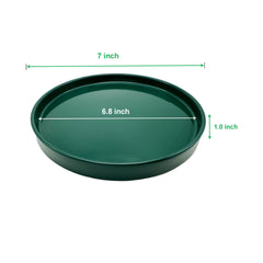 Yukfona ceramic plant saucer tray 7-inch green side view