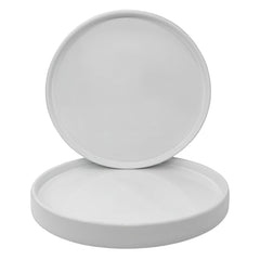 Yukfona Ceramic Plant Saucer Tray 8.5 inch white front view