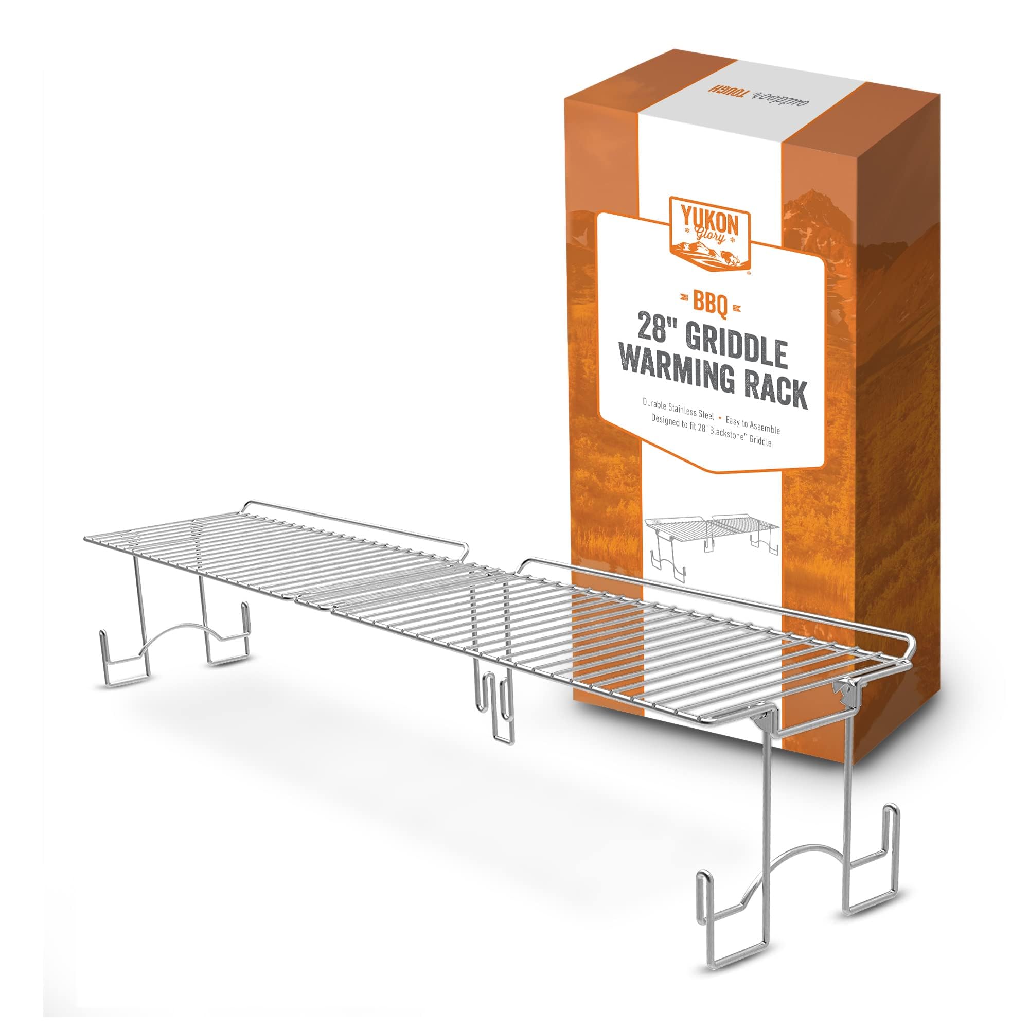 Yukon Glory 28-inch griddle warming rack front view