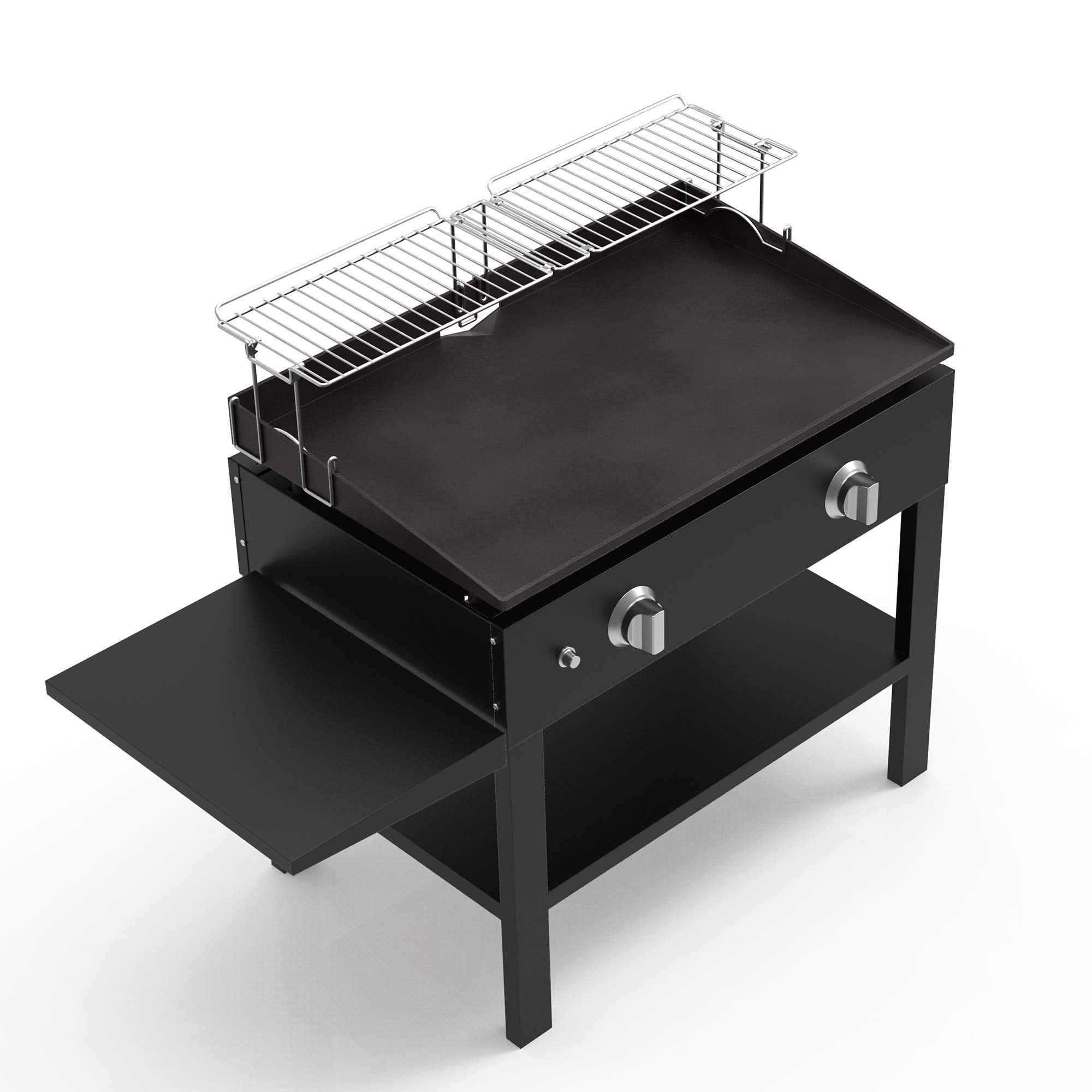 Yukon Glory griddle warming rack installed on Blackstone