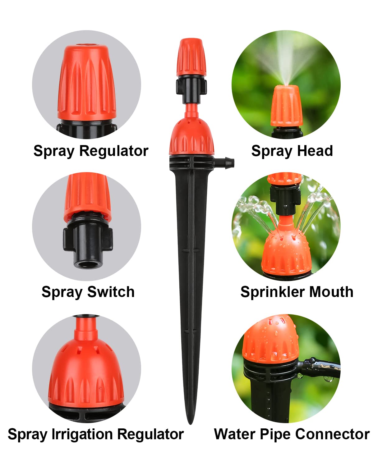 Yulaiyoen adjustable drip emitter with misting nozzles