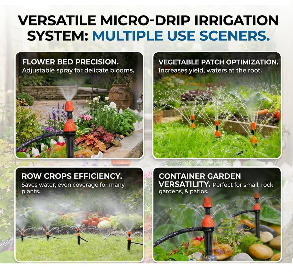 Yulaiyoen drip emitters set in garden setting
