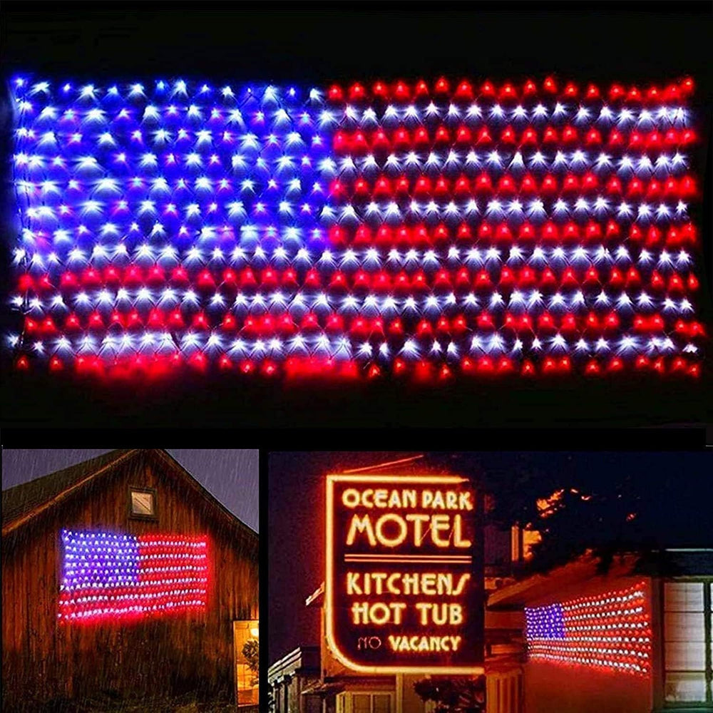 YULIANG LED American Flag Lights displayed in garden