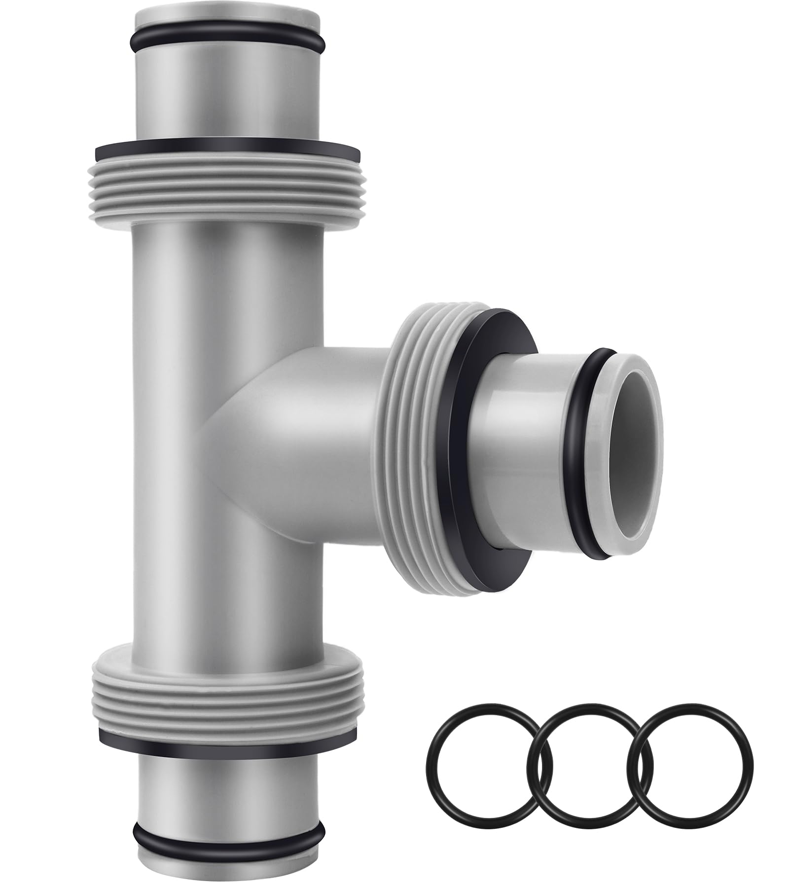 YULOFMVE Pool Hose Connector T-Joint Gray front view