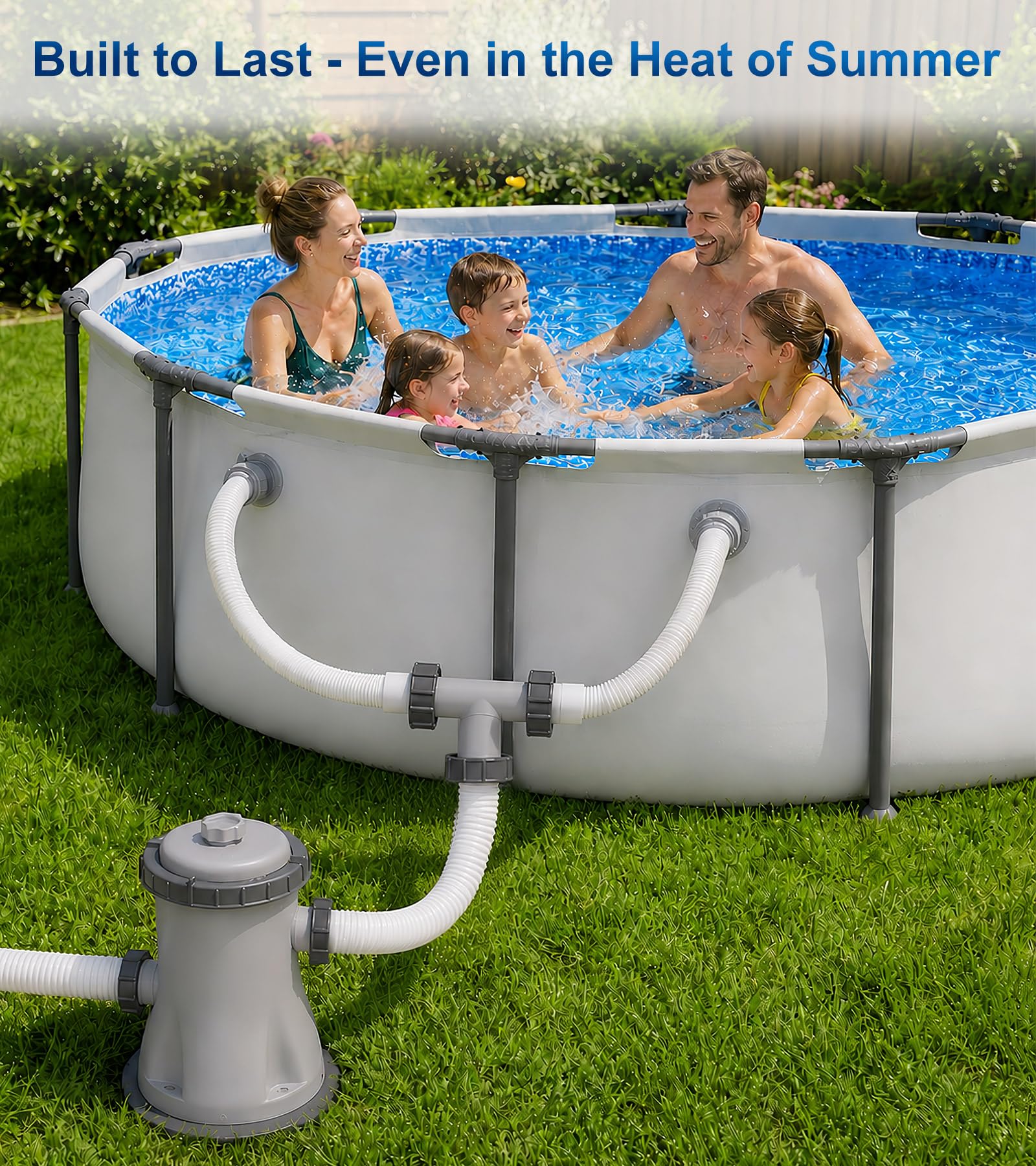 YULOFMVE Pool Hose Connector T-Joint Gray on above ground pool