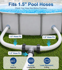 YULOFMVE Pool Hose Connector T-Joint Gray packaging