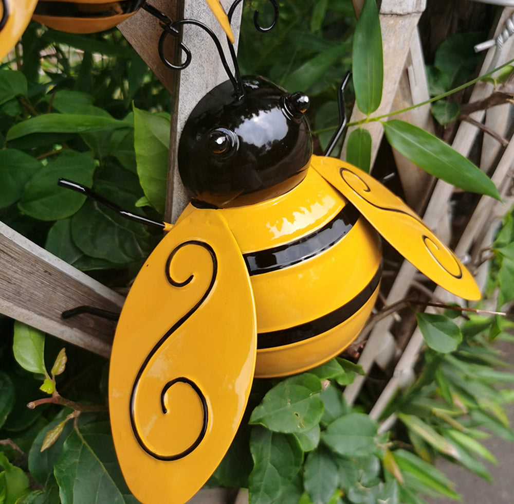 Yungeln Bumble Bee Wall Art Set displayed indoors