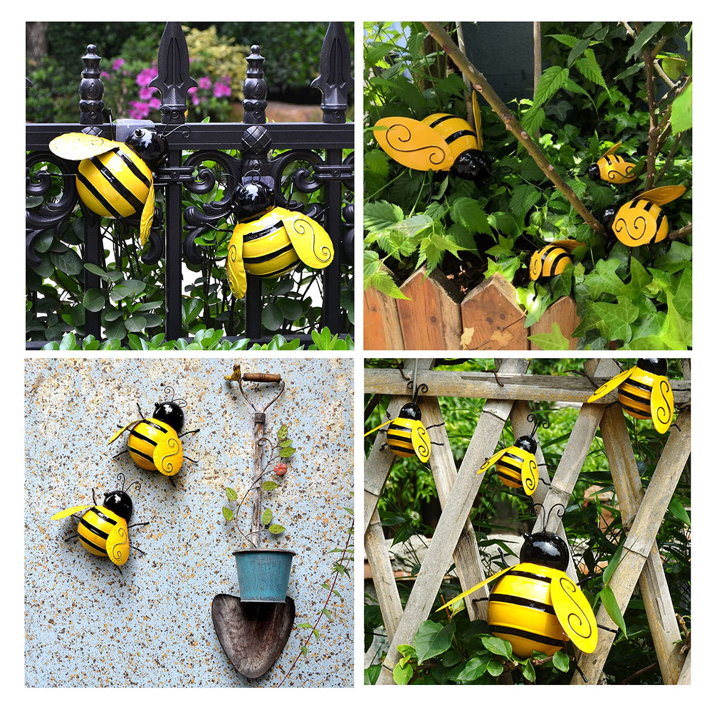 Yungeln Metal Bees in various sizes, showing scale