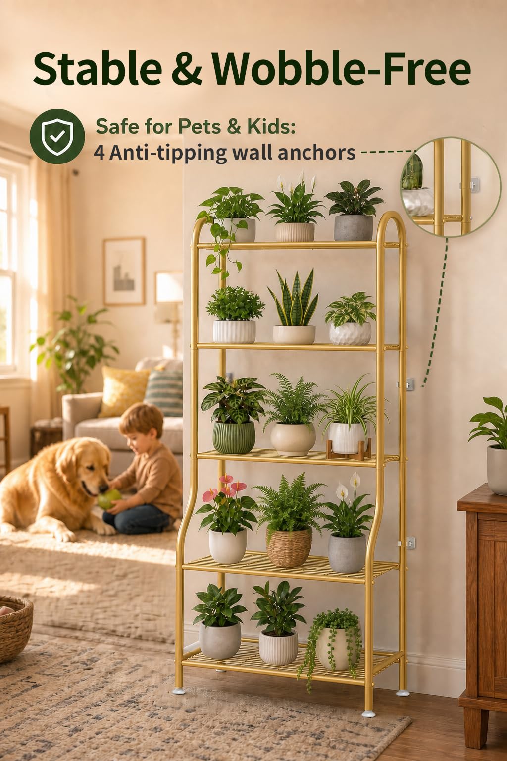 Yutrchey plant stand in a living room setting