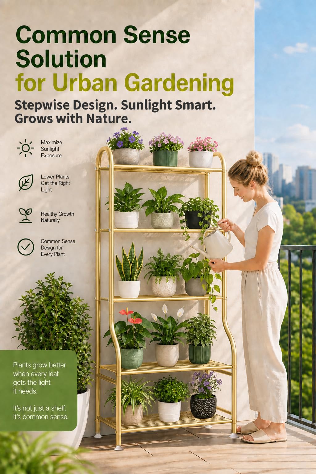Yutrchey plant stand with wall-fixing kit included
