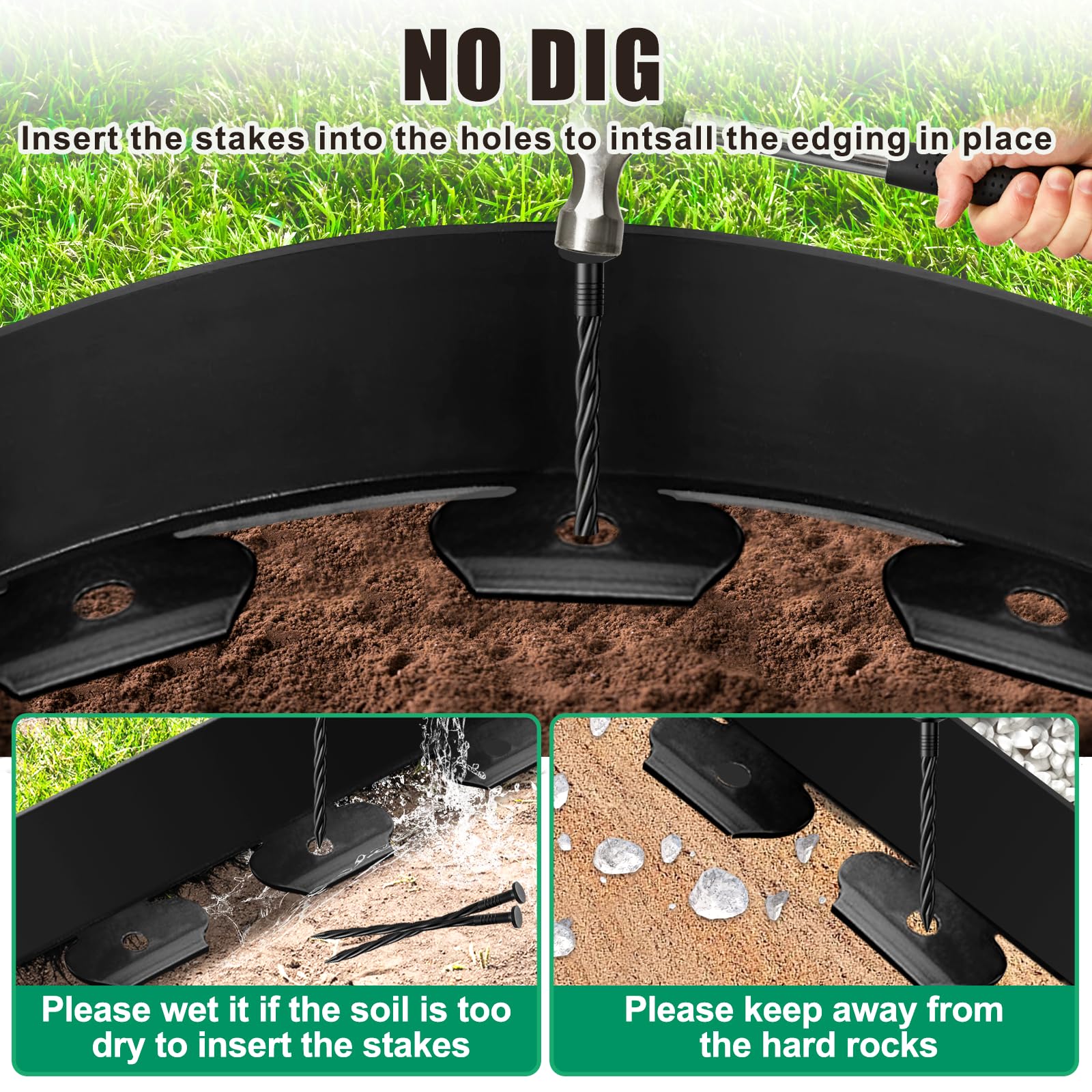 YUYIUS Landscape Edging kit including stakes and connectors