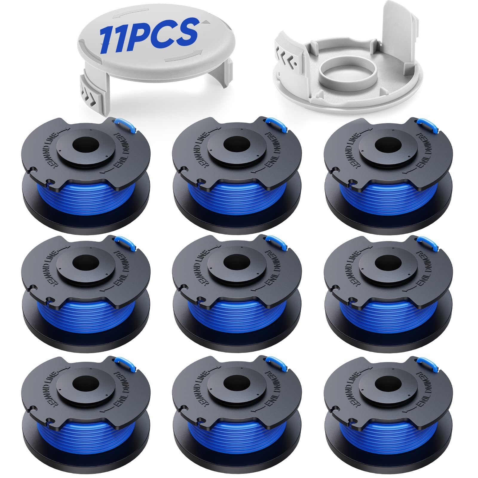 YWTESCH 11 Pack Weed Wacker String Replacement spools and caps