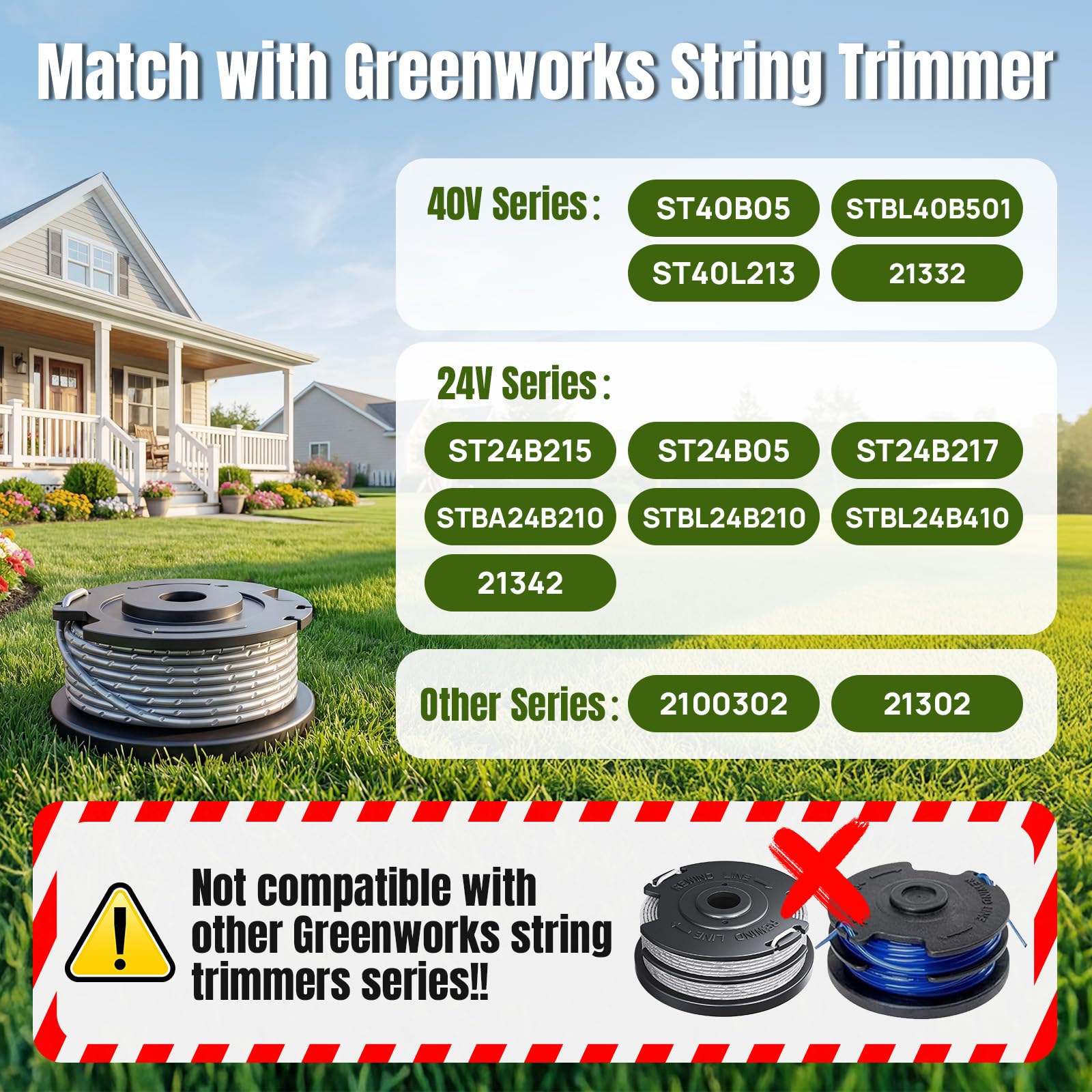YWTESCH 12 Pack of trimmer string spools with caps