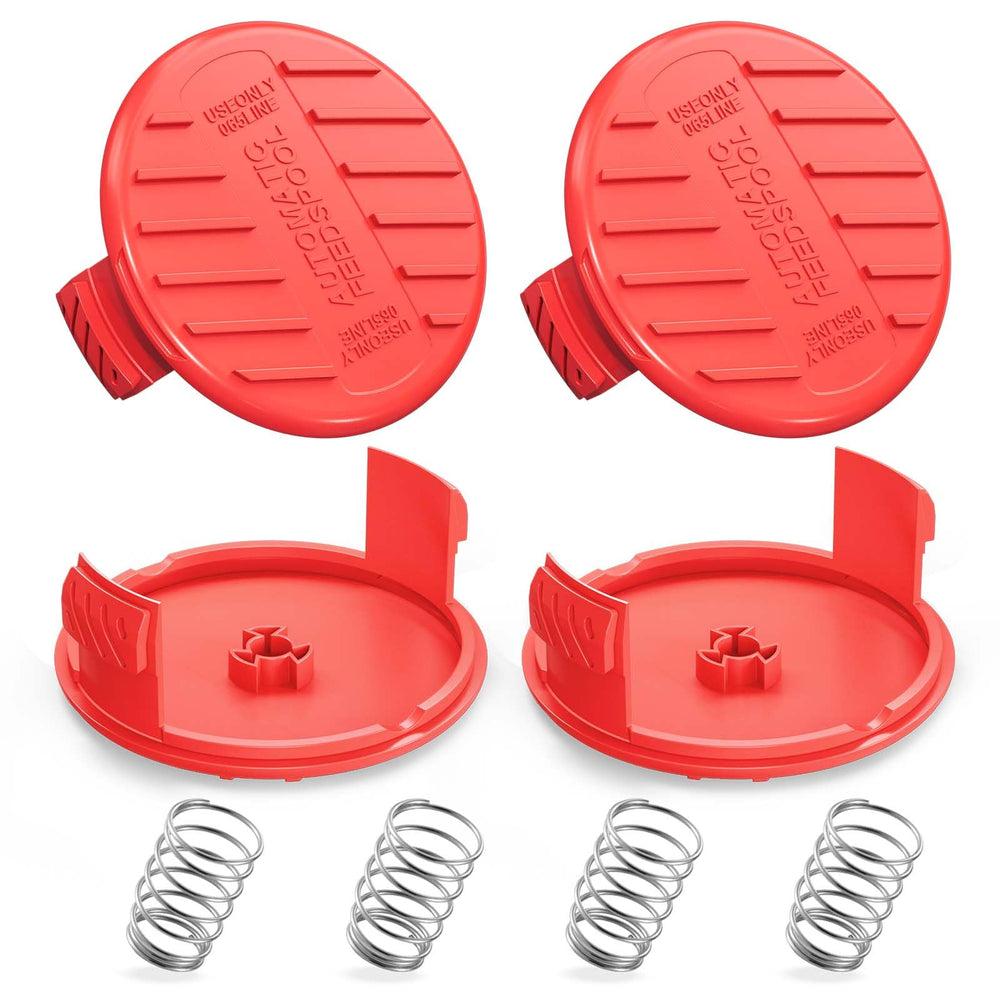 YWTESCH 4 pack string trimmer replacement spool cap red front view