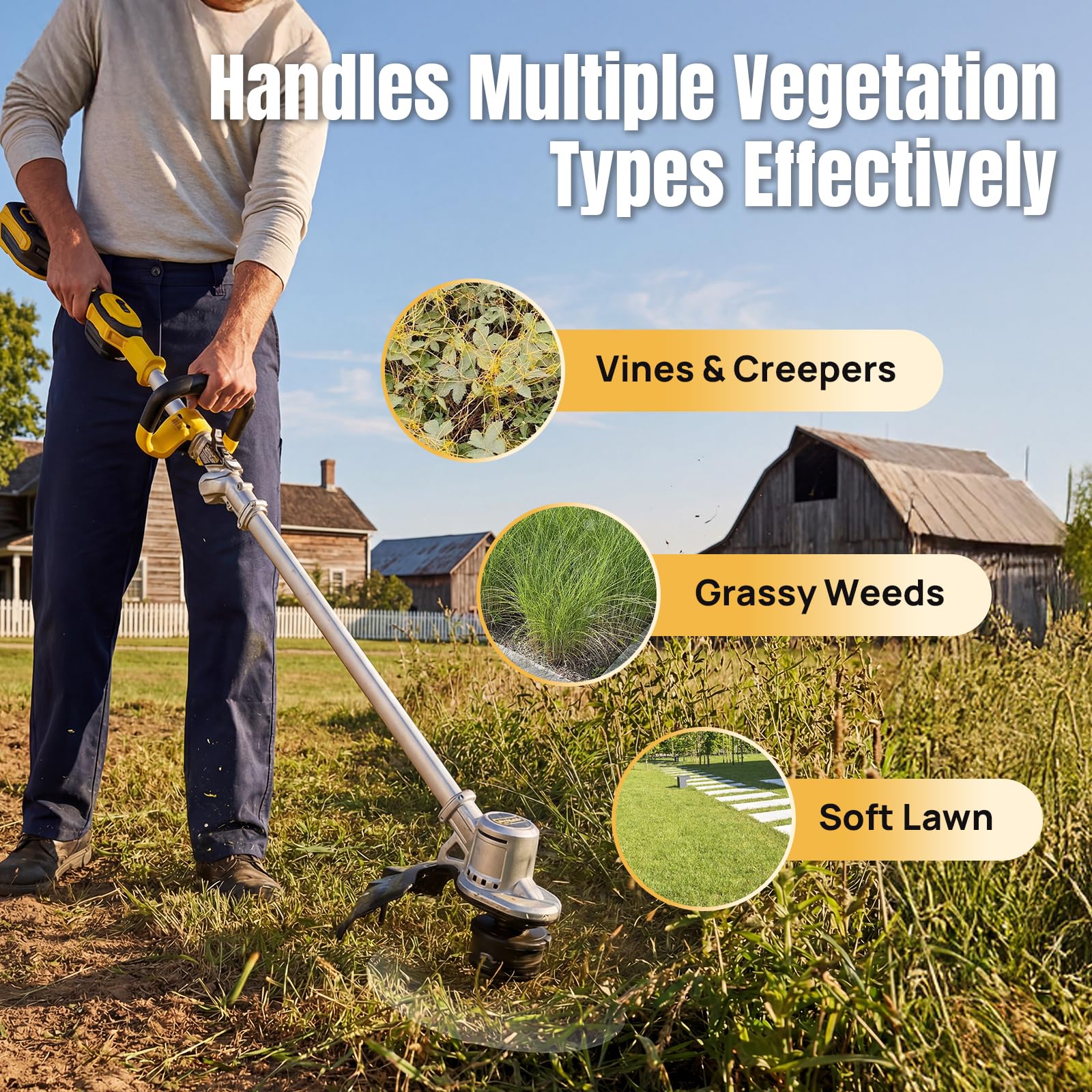 YWTESCH DWO1DT802 Weed Eater String in use on a trimmer