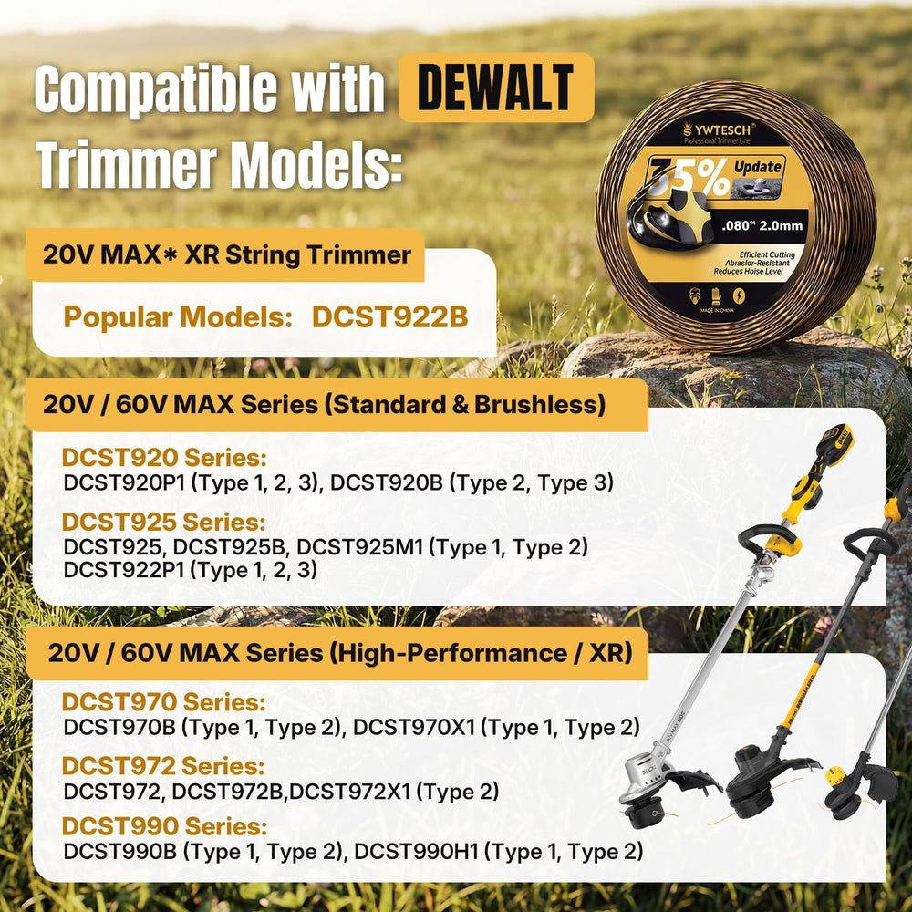 YWTESCH DWO1DT802 Weed Eater String showing spool design