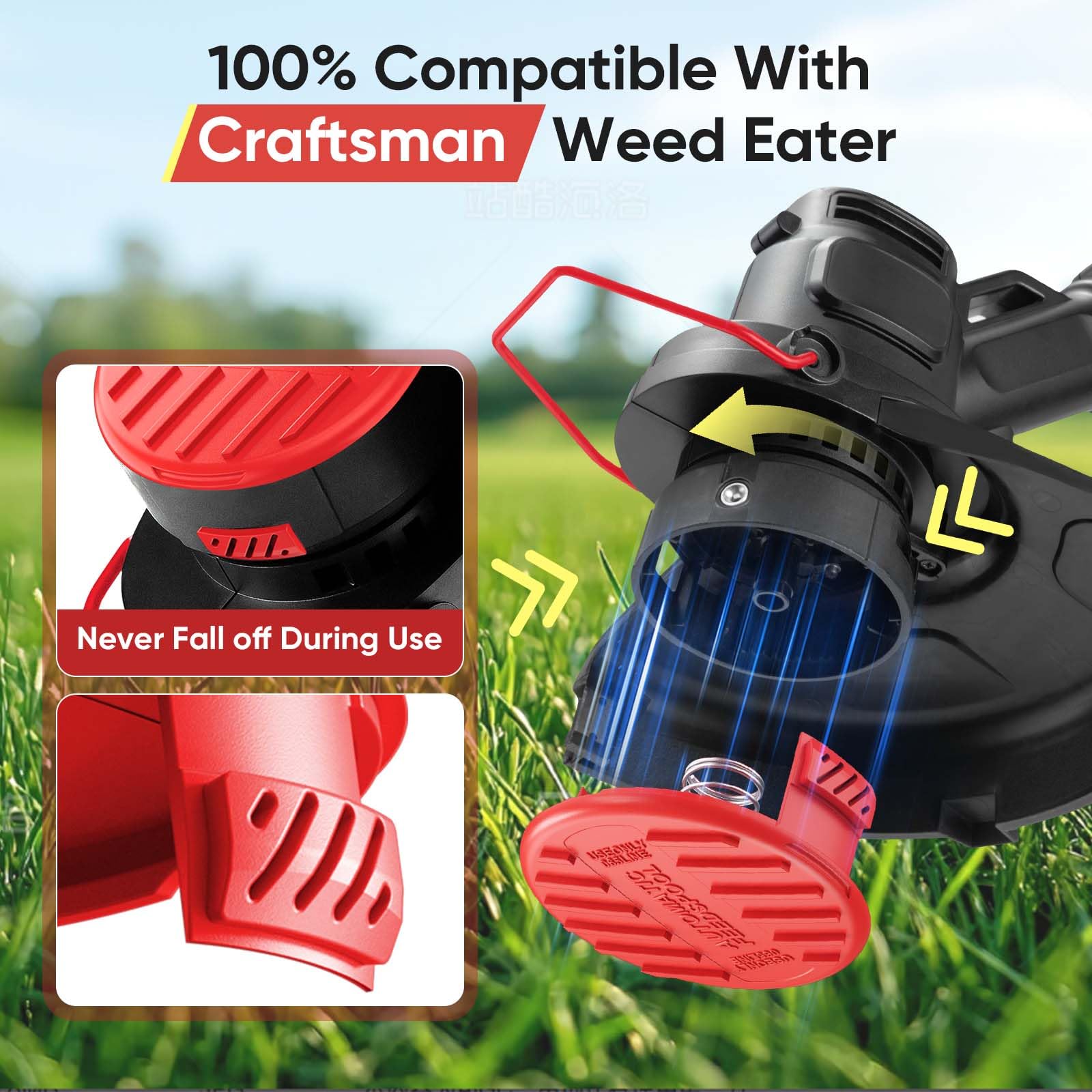 YWTESCH spool cap packaging with 4 caps included
