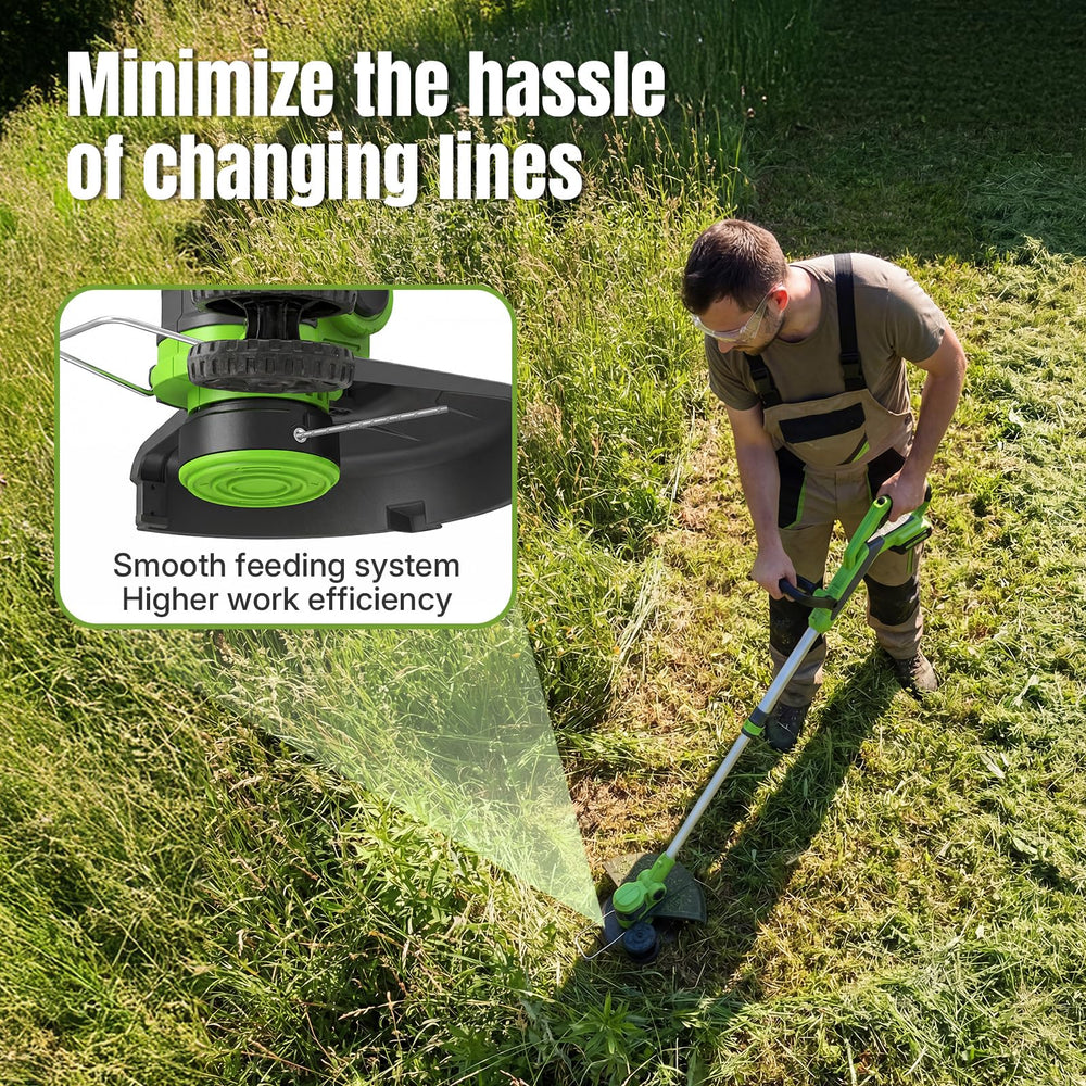 YWTESCH String Trimmer Spools in a garden setting