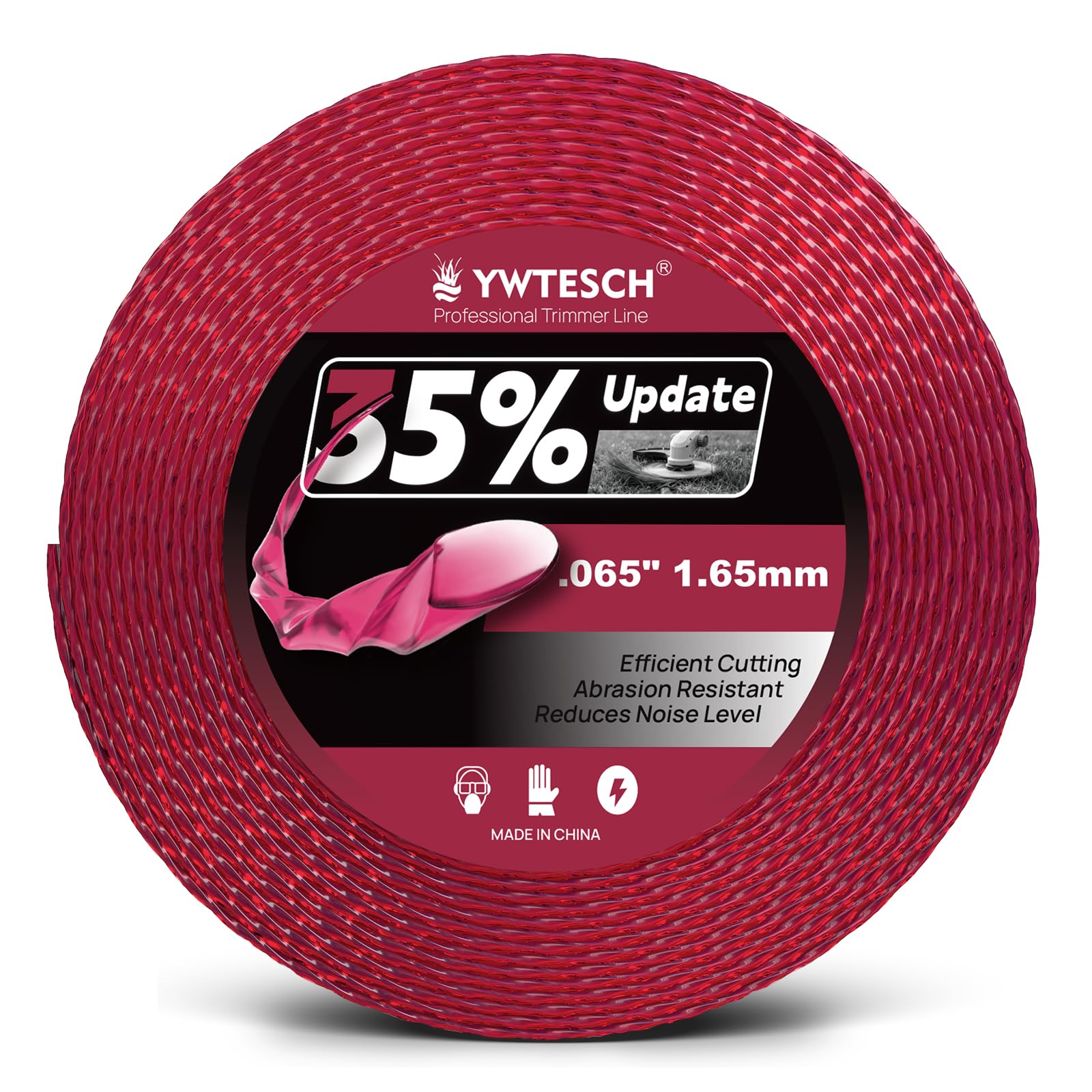 YWTESCH Weed Eater String 0.065" burgundy line front view