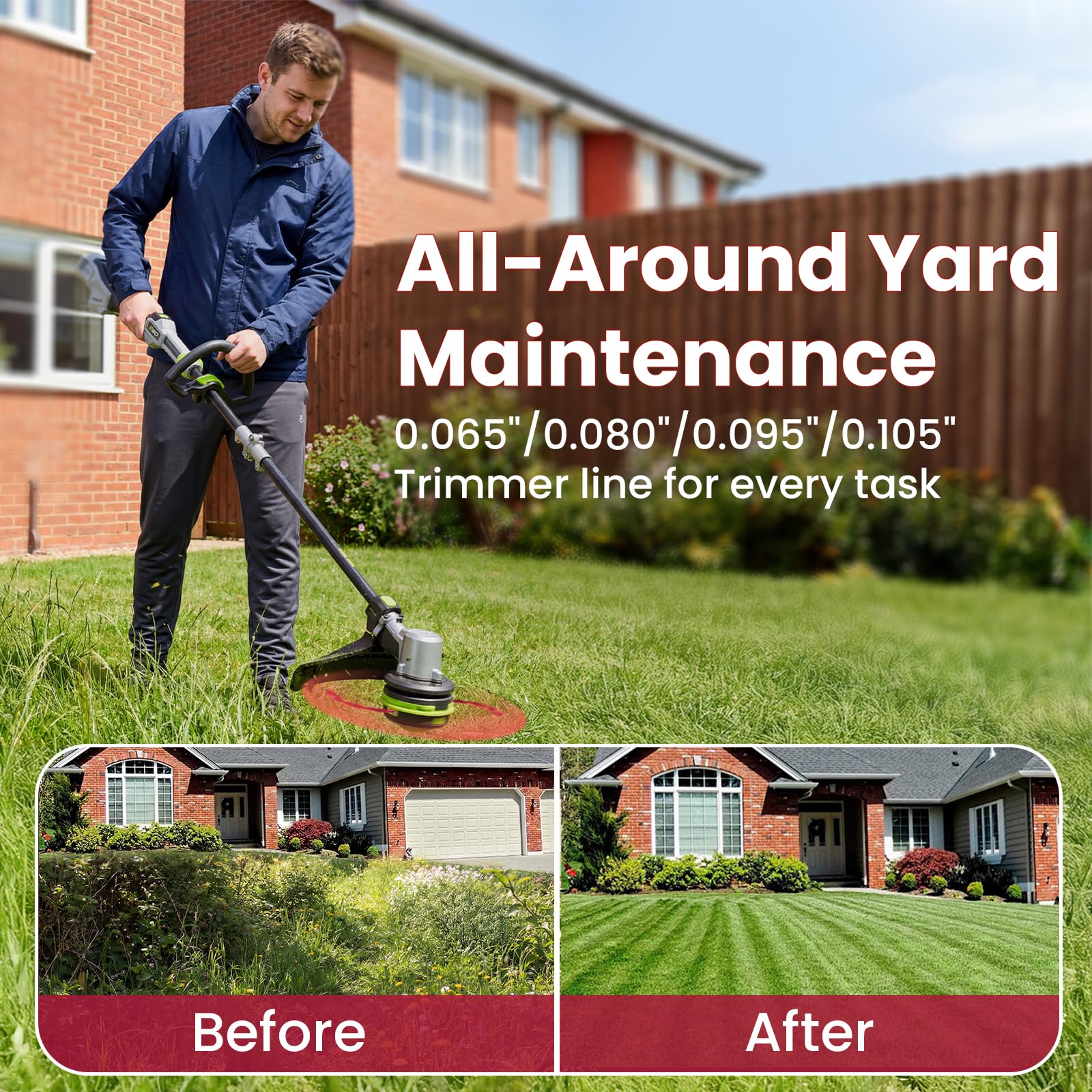 YWTESCH Weed Eater String in use on lawn
