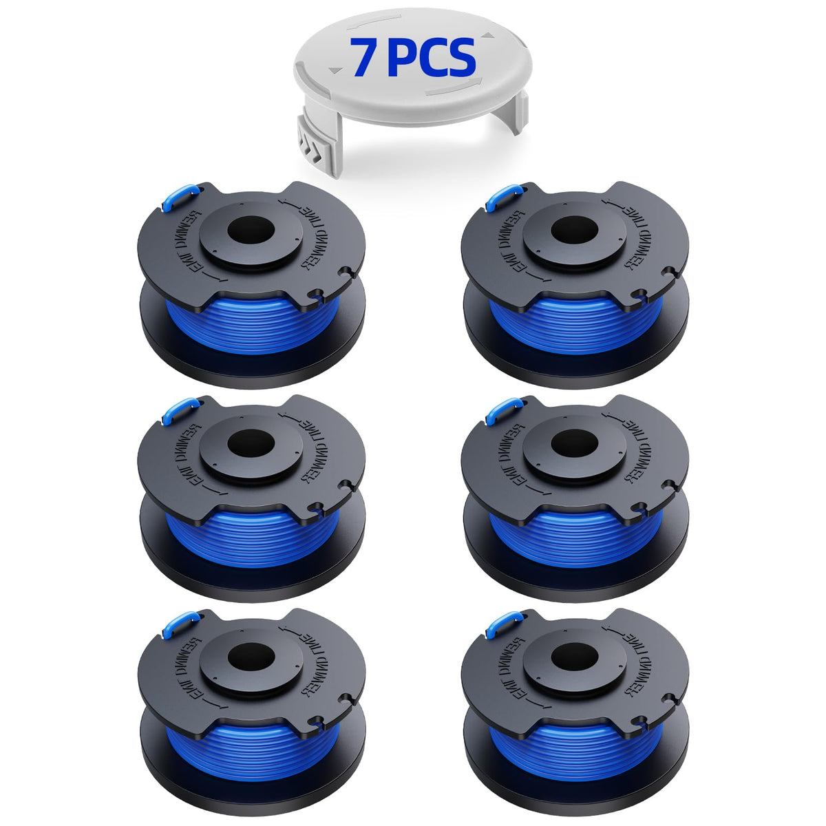 YWTESCH Weed Wacker String Replacement pack with 6 spools and 1 cap