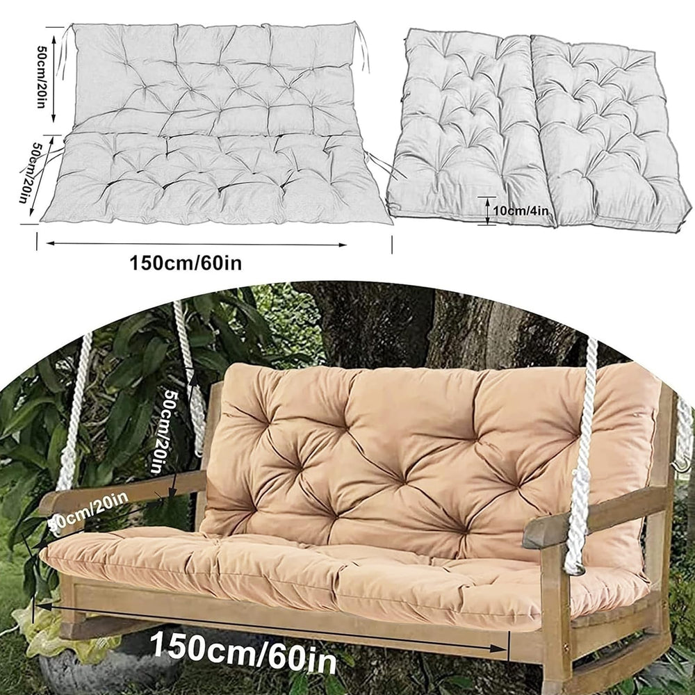 YXMKJOS cushion in use on a garden bench