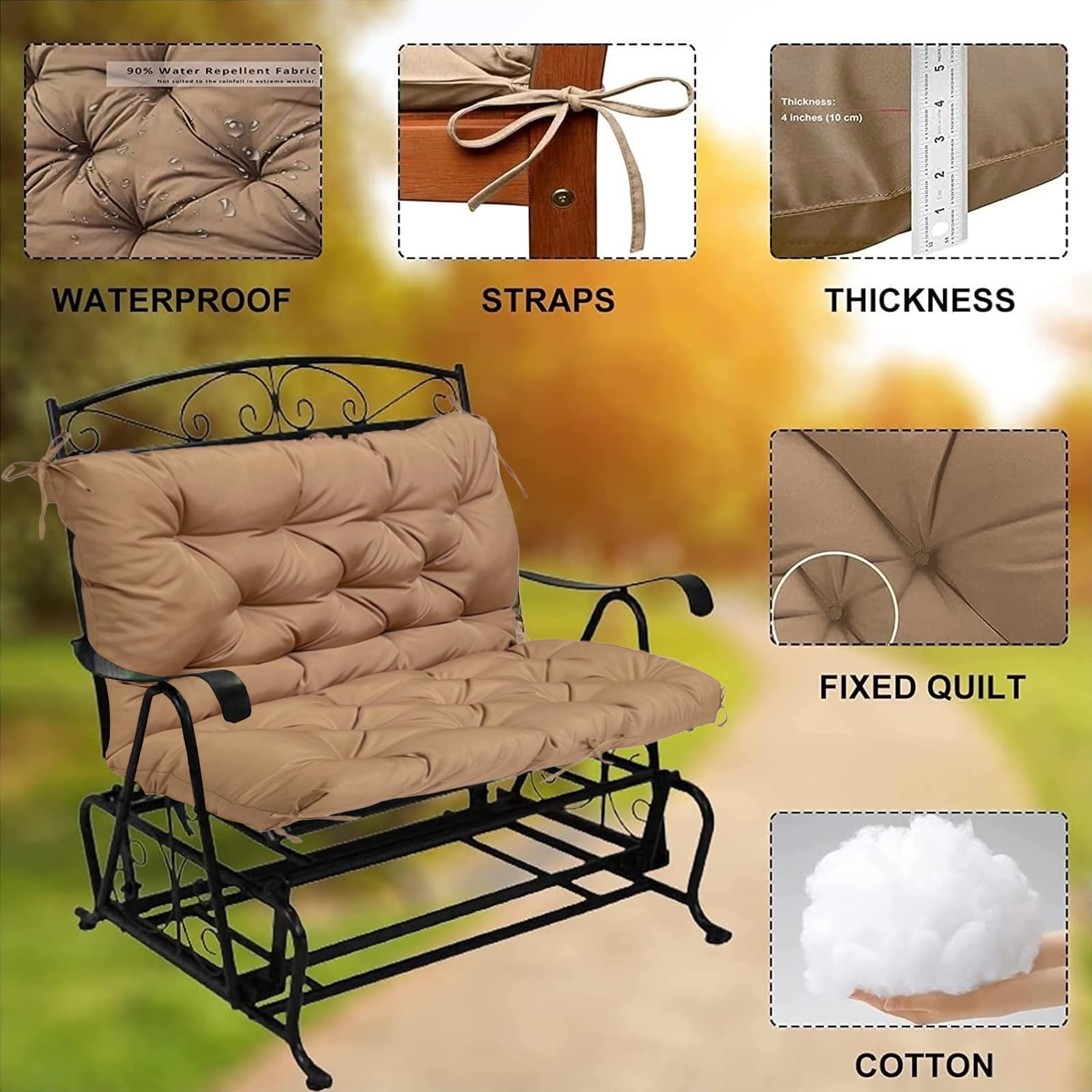 YXMKJOS cushion side view showcasing thickness