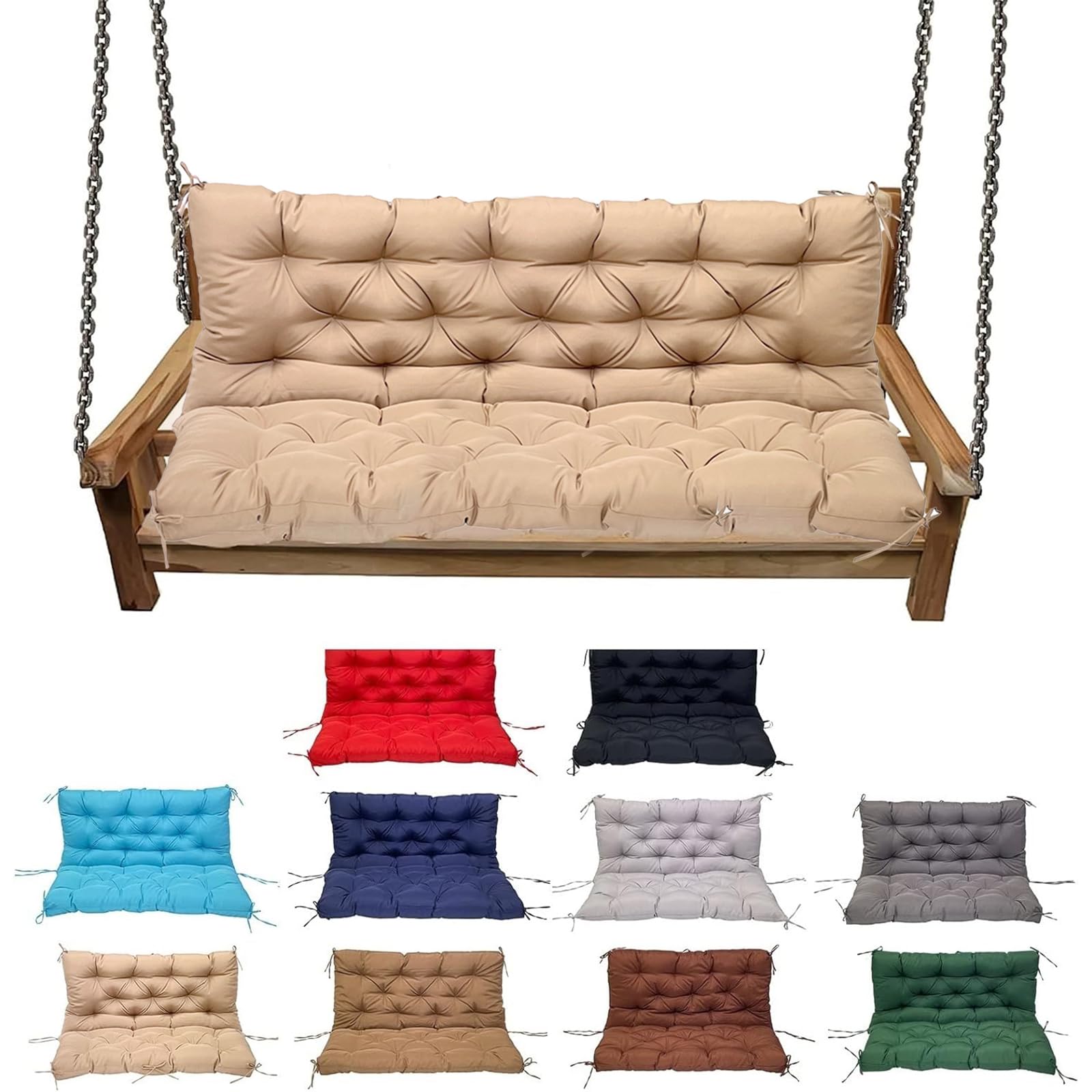 YXMKJOS Outdoor Porch Swing Cushion 60x40in Brown front view