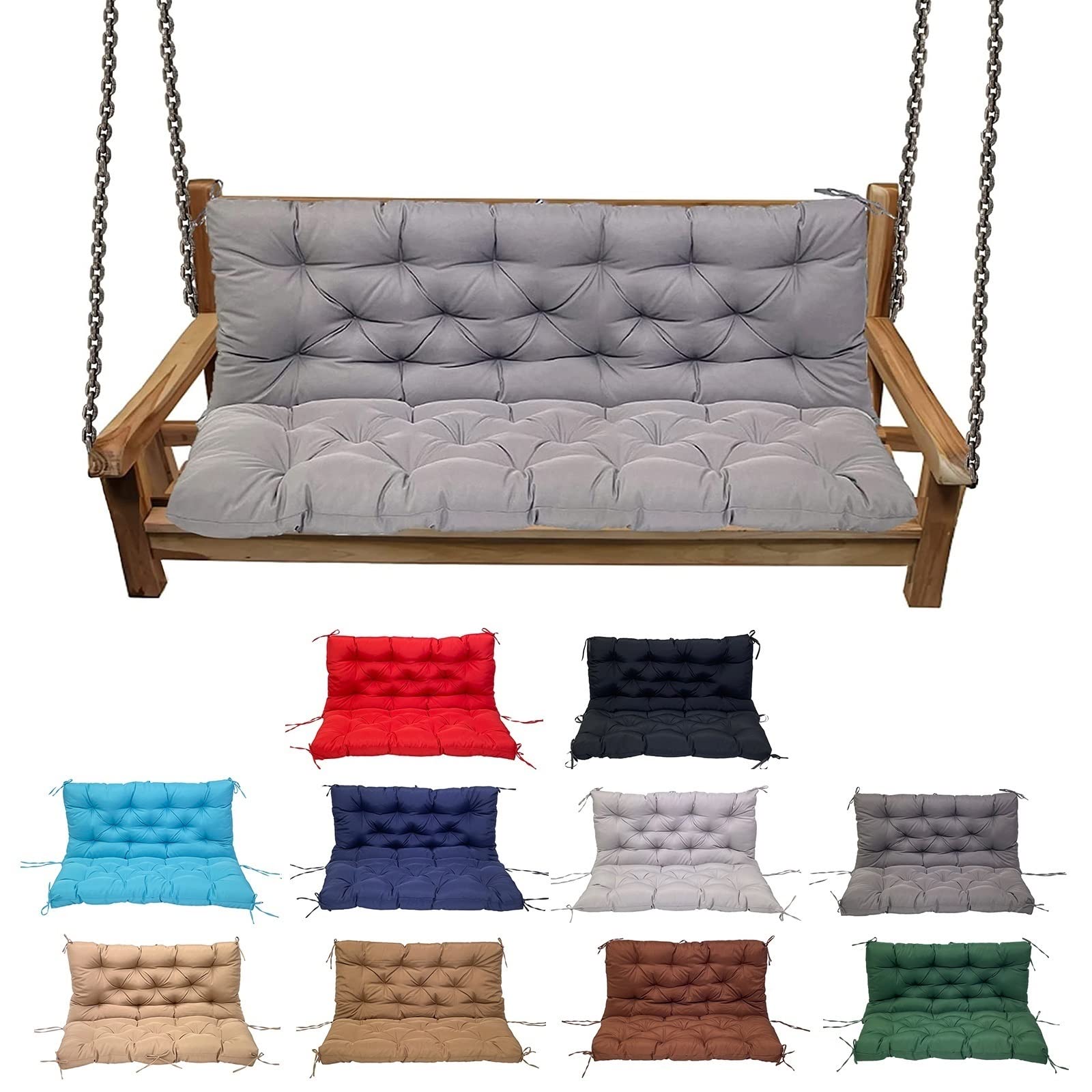 YXMKJOS outdoor swing cushion light gray front view