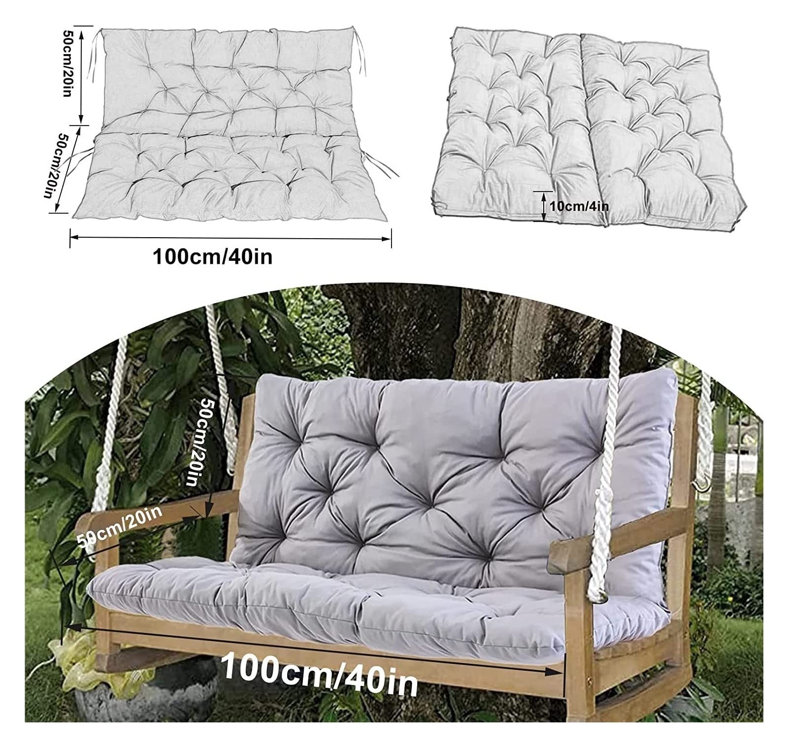 YXMKJOS swing cushion dimensions measurement