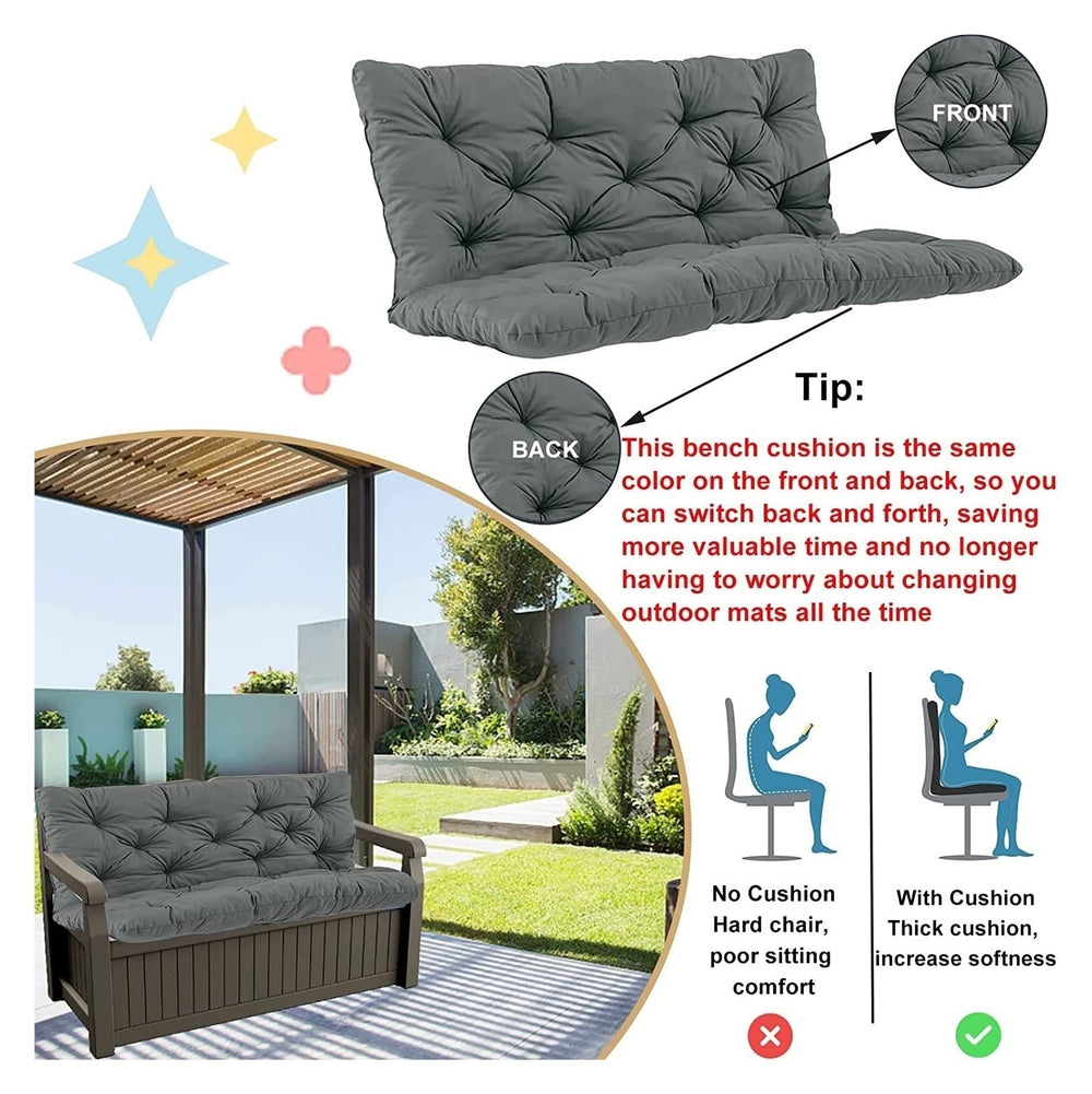 YXMKJOS swing cushion side view on bench