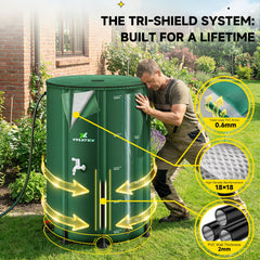 YYLXTEX 100 Gallon Rainwater Barrel with quick-connect tap