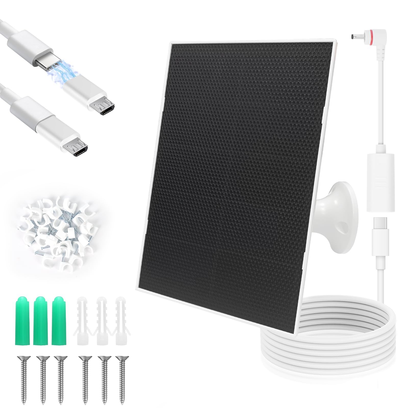 YYTDDUUU 4W Solar Panel Charger front view with adjustable mount