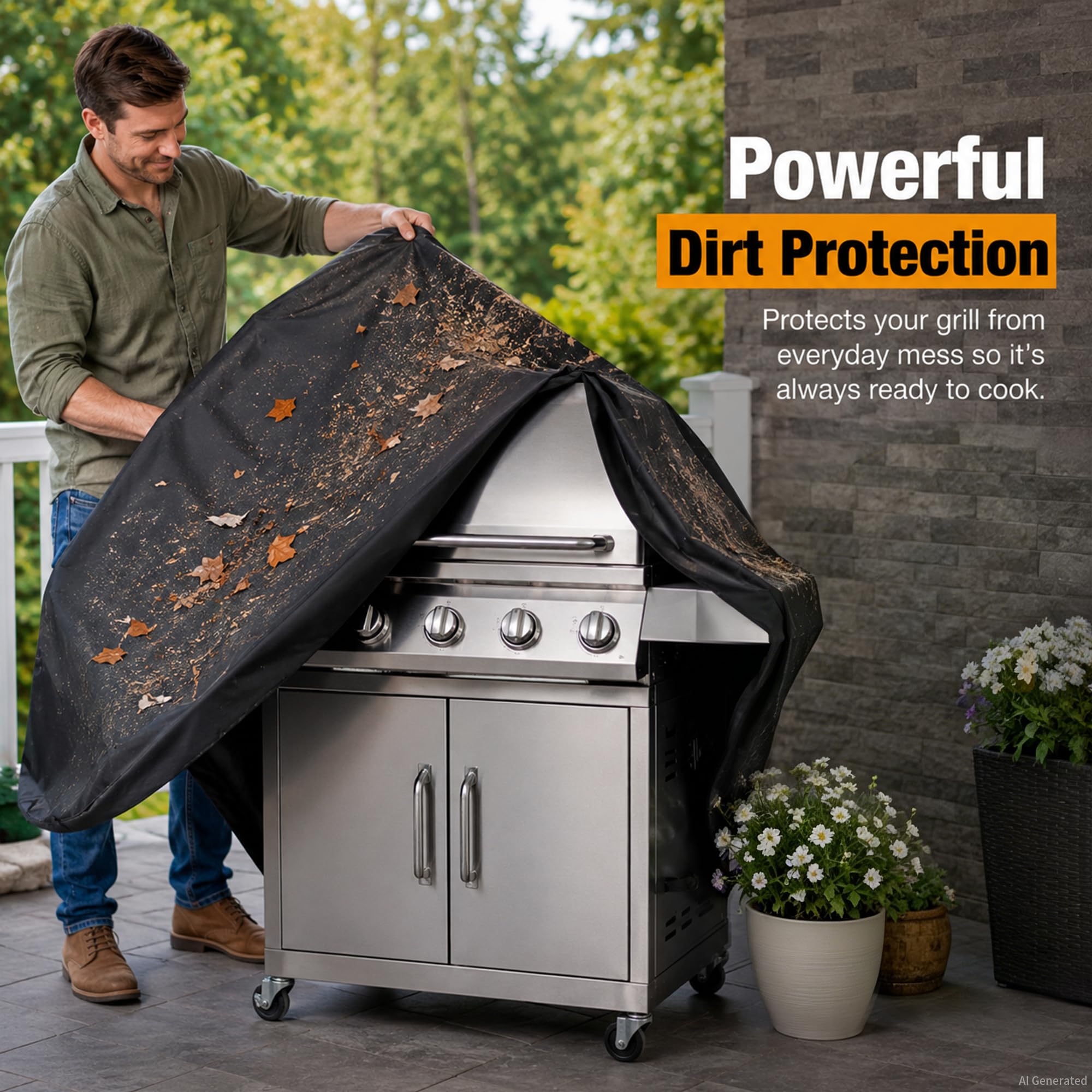 yzbrocade grill cover showcasing durable 420D Oxford material