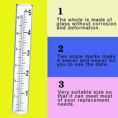YZDTECH 5-inch glass rain gauge replacement tube side view