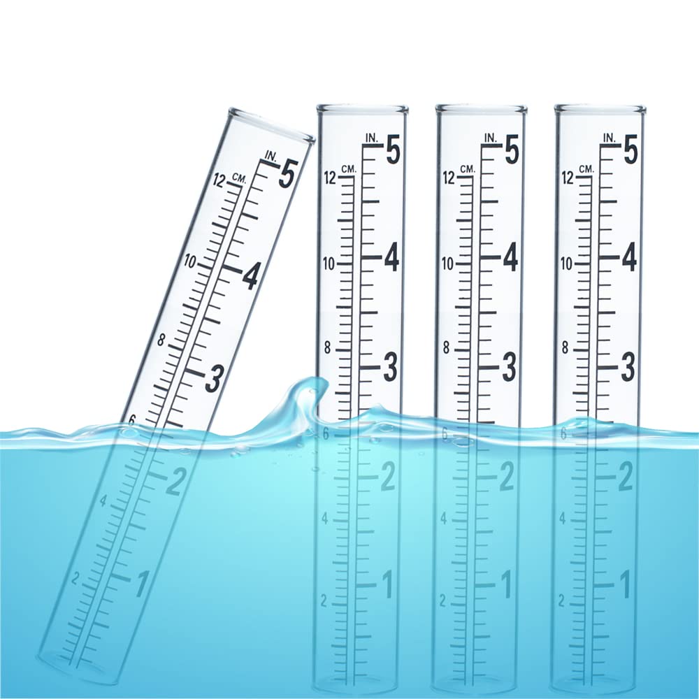 YZDTECH glass rain gauge tube with standard inch increments